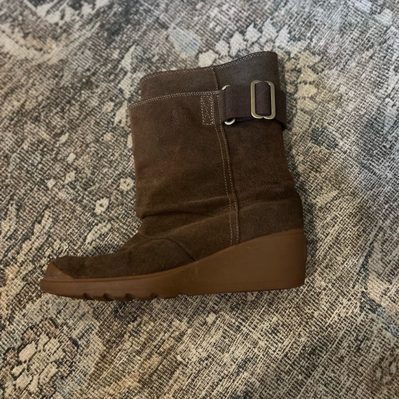 Sorel Toronto Brown Leather Mid Calf Winter Snow Wedge Boot Women's Size 7.5 - Picture 8 of 9